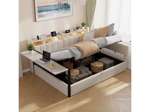 Lit banquette 140x200 cm <strong>SAPGAKS</strong>  <strong></strong> coloris blanc