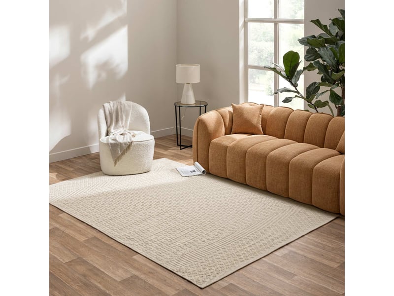  Tapis tissé en relief sinata 160x230cm naturel  - Conforama D