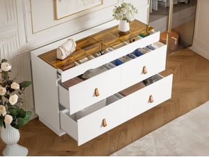 Commode 6 tiroir(s) SEYAKANY coloris blanc largeur 120 cm