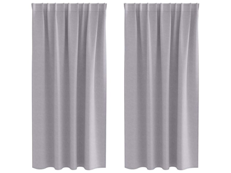 Lot de 2 rideaux occultants, rideaux black-out avec anneaux gris métal 175 x 140 cm cf44651 - Conforama A