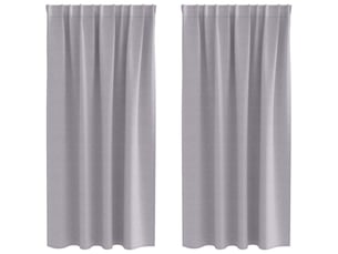 Lot de 2 rideaux occultants, rideaux black-out avec anneaux gris métal 175 x 140 cm cf44651