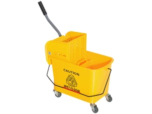 Chariot de nettoyage lavage seau de ménage 20 l 60l x 27l x 70,5h cm avec essoreur et séparateur eau sale propre jaune