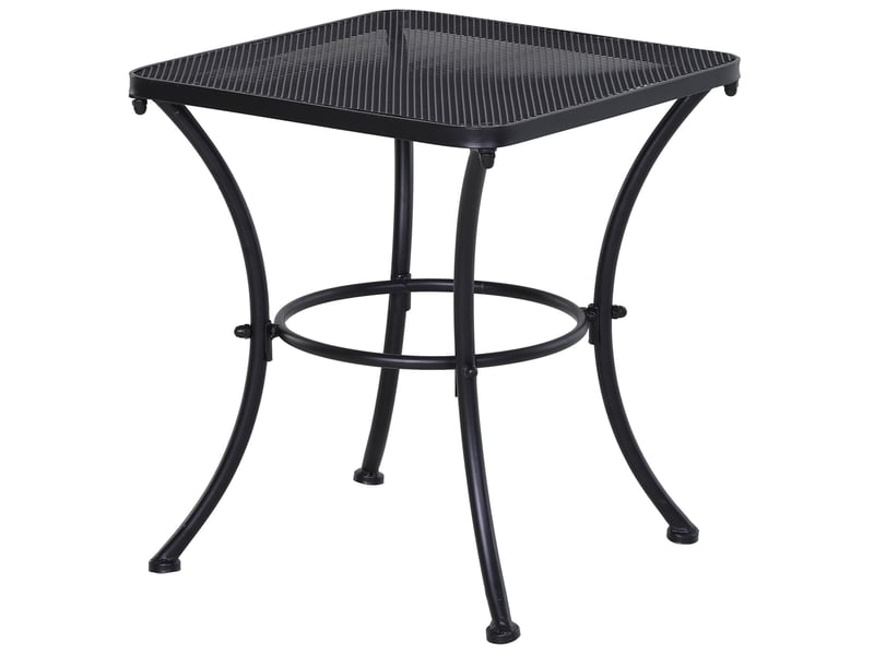  Table d'appoint de jardin en métal noir 45x45x50 cm – plateau mesh – pour terrasse et balcon  - Conforama A