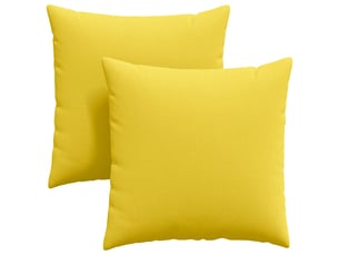 Lot de 2 coussins de canapé, coussins décoratifs tissu jaune clair 60 x 60 cm cf58893