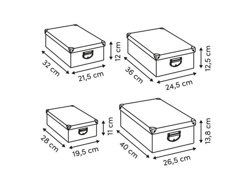  Lot de 4 boîtes unies box' rectangulaires beige BOX' - Conforama C