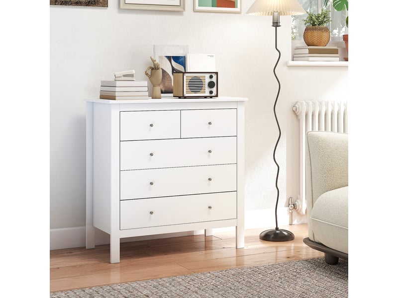  Commode, buffet, ouverturefermeture silencieuse, dispositif anti-basculement, 79 x 39,5 x 80,5 cm, blanc  - Conforama C