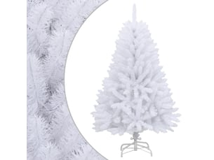 Sapin de noël artificiel, arbre de noël à charnières avec support blanc 120 cm