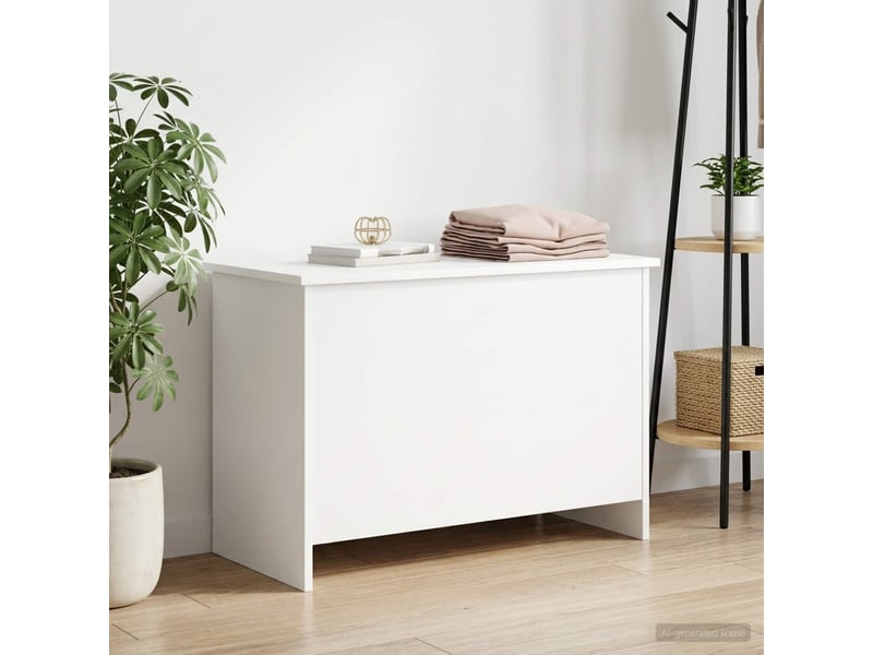  Coffre de rangement blanc 80x40x50 cm bois d'ingénierie  - Conforama D