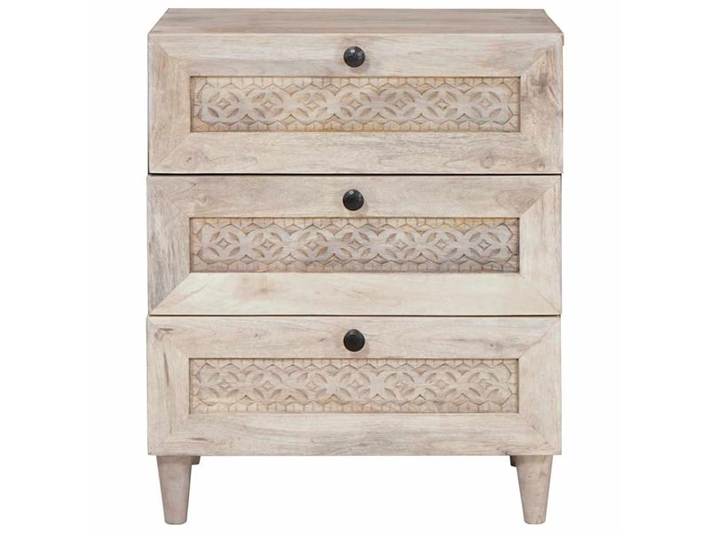  Table de chevet - cabinet de chevet - table de nuit blanc 50 x 33 x 62 cm bois d'ingénierie  - Conforama B