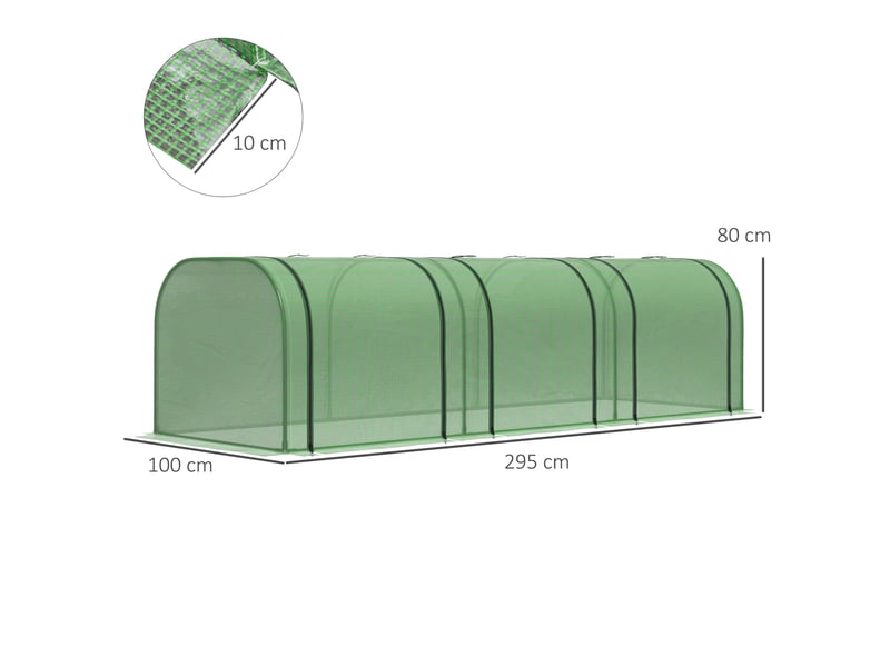  Mini serre de jardin serre à tomates 3l x 1l x 0,8h m acier pe haute densité 140 gm² anti-uv 3 fenêtres vert  - Conforama E