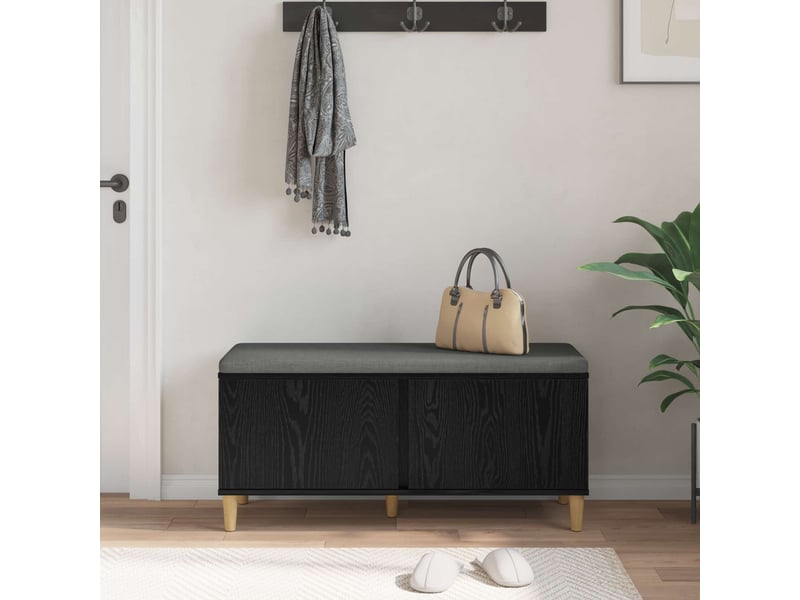  Banc d'entrée, banc interieur avec coussin chêne noir 100x38x46 cm shl85886  - Conforama D