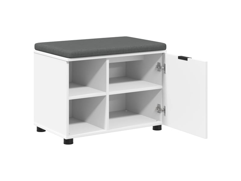  Banc d'entrée blanc 60x38x46 cm bois ingénierie et tissu shl31402  - Conforama E