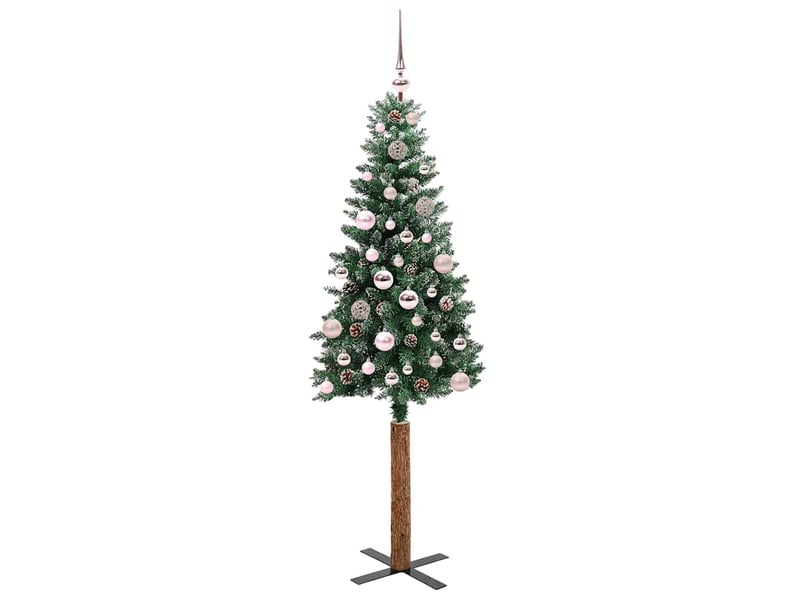  Sapin de noël, arbre de noël mince vert 150 cm pvc et bois de pin massif shl654  - Conforama C