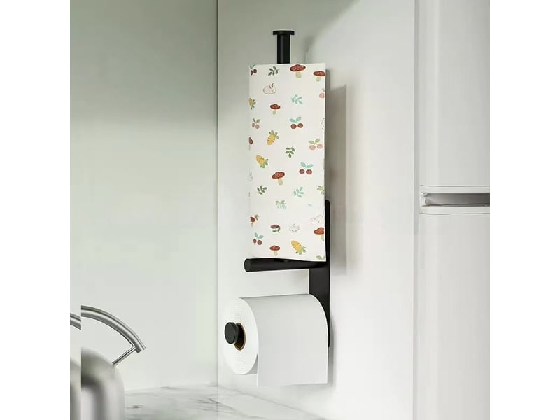  Porte papier toilette, porte-papier toilette mural noir moderne, acier inoxydable sus304  - Conforama E