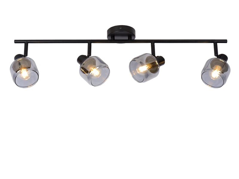 Spot plafond 4xe14 noir mat fumé - lucide - bjorn  - Conforama A