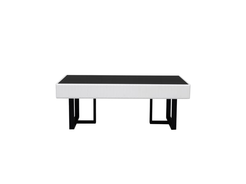Moderne ensemble table basse et meuble tv noir blanc à rayures avec rangements pratiques et design luxueux - Conforama D