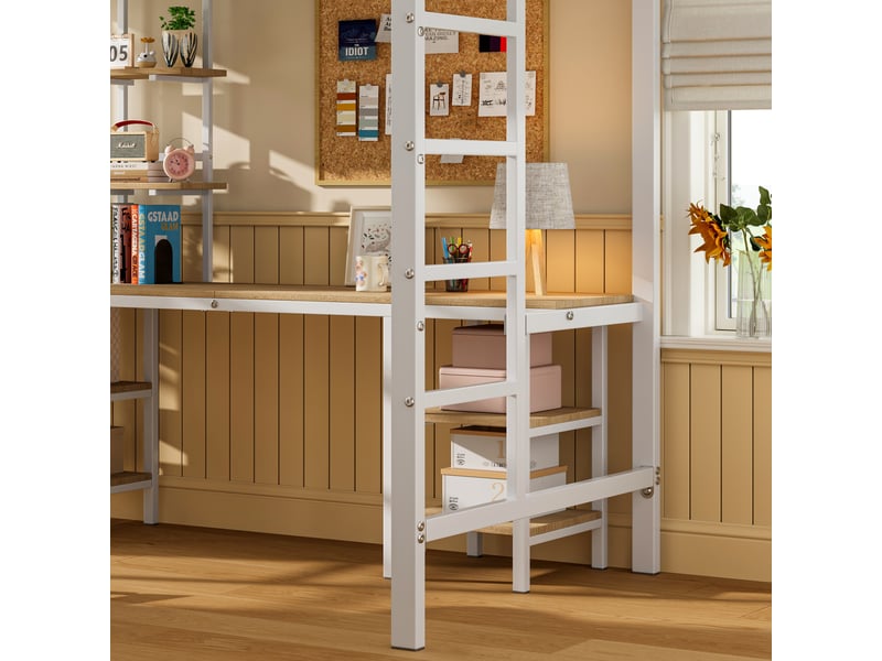  Lit superposé en fer et mdf blanc 90x200 cm  - Conforama E