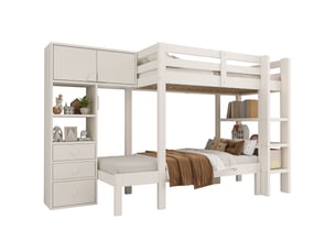 Lit superposé 90x200 cm <strong>OKWISH</strong> <strong></strong> coloris blanc