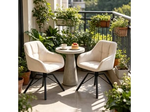 Lot de 2 chaises de salle à manger pivotantes à 360° avec accoudoirs et dossier rembourré en velours blanc crème