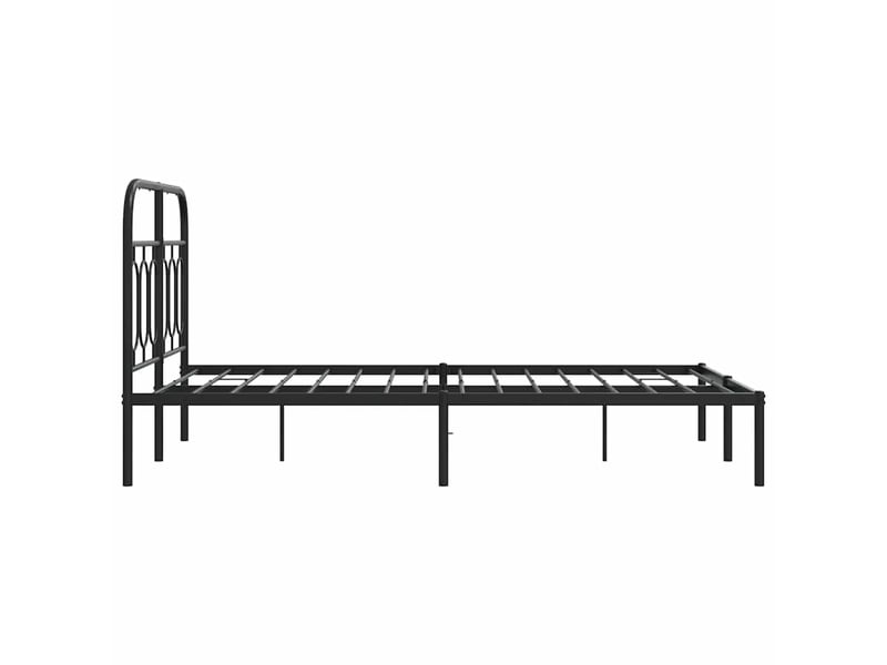  Lit double- lit adulte -  cadre de lit métal sans matelas avec tête de lit noir 120x200cm  - Conforama D