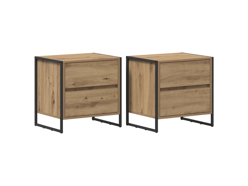  Table de chevet - cabinet de chevet - table de nuit 2 pc chêne artisan 50 x 39,5 x 50 cm  - Conforama A