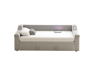 Lit simple 90x190 cm    coloris gris