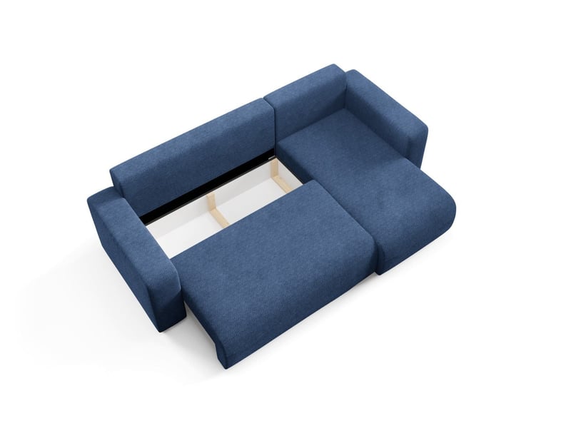  Canapé d'angle convertible evora l bleu  - Conforama E