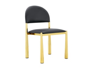 Chaises modernes – ensemble de 2 – dossiers arrondis, assises rembourrées en cuir pu – pieds métal – hauteur 80 cm