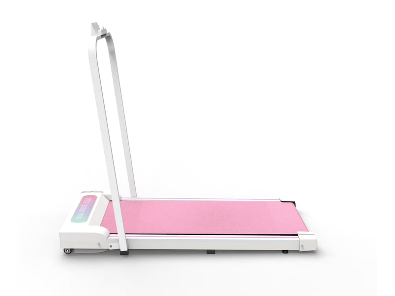  Tapis de marche pliable 108x48x90 cm rose, abs, caoutchouc et acier, vitesse 1 à 8 kmh sous bureau  - Conforama C