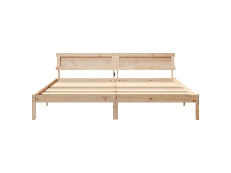  Lit double- lit adulte -  cadre de lit avec tête de lit marron 180 x 200 cm pin massif  - Conforama D