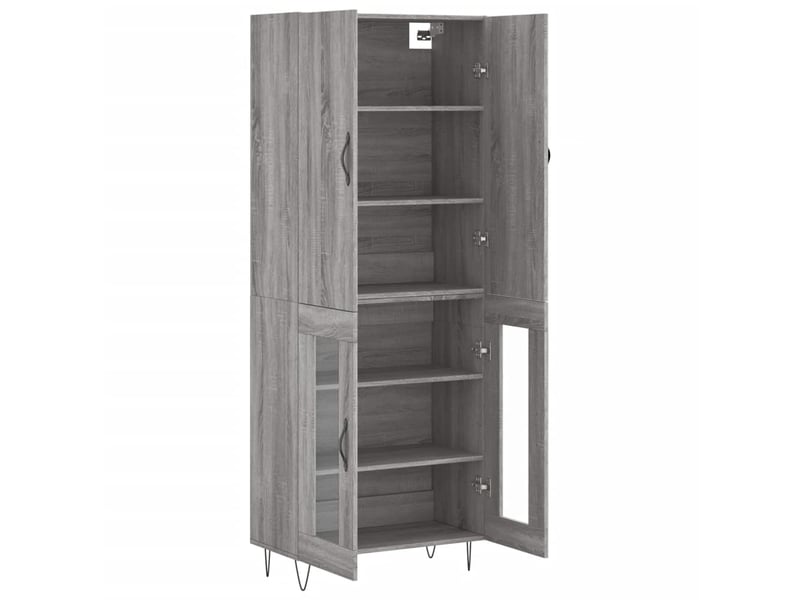  Buffet haut - bahut - meuble de rangement sonoma gris 69,5x34x180 cm bois d'ingénierie  - Conforama D