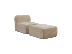 Canapé modulable, canapé de salon, en tissu chenille, kaki clair, mousse haute densité, base antidérapante