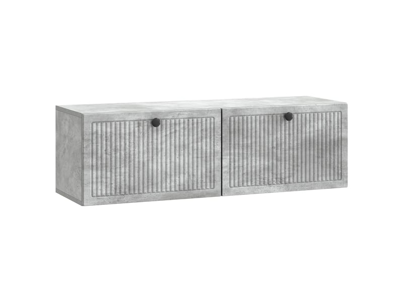  Meuble tv - banc tv - meuble de rangement mural gris béton 98 x 31 x 30 cm bois d'ingénierie  - Conforama A