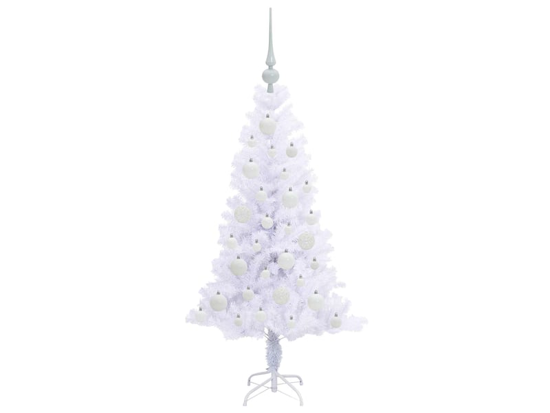  Sapin de noël - arbre de noël artificiel avec 150 led blanc 120 cm pvc et acier  - Conforama D