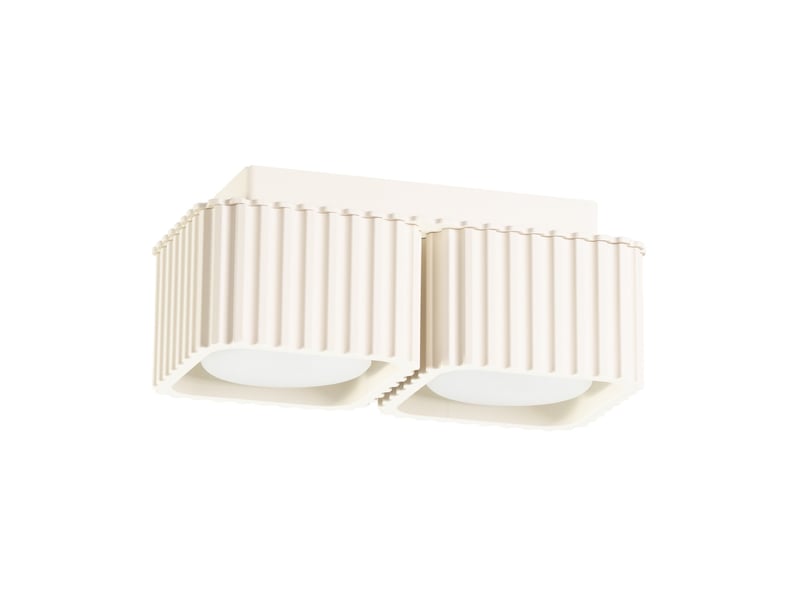  Plafonnier riff 2 beige gx53 aluminium moderne 8x20.5x10cm SL.3026 - Conforama A