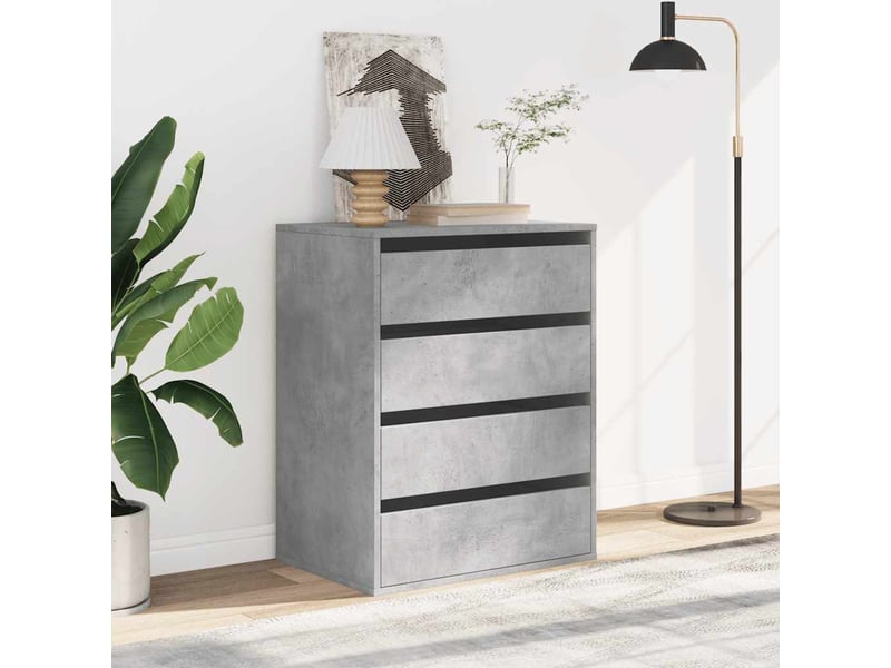  Commode chambre adulte, commode d'angle gris béton 60x41x76 cm bois d'ingénierie  - Conforama C