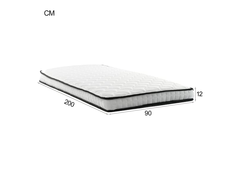  Matelas à ressorts ensachés 90 x 200 cm h3 - matelas ergonomique 10 cm avec soutien lombaire, roulé et compressé  - Conforama C