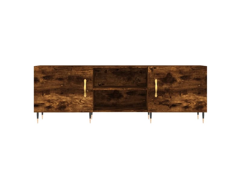  Meuble tv moderne, banc tv chêne fumé 150x30x50 cm bois d'ingénierie  - Conforama E
