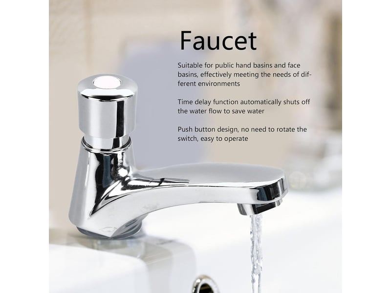  Robinet à poussoir – alliage de cuivre – économiseur d'eau – adapté aux lavabos, salles de bains, cuisines, etc 0W - Conforama D