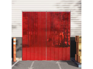 Rideau de porte rouge 200 mmx1,6 mm 10 m pvc cf43621