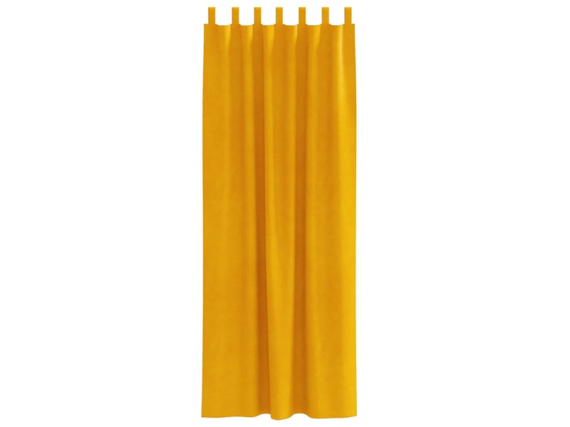  Lot de 2 rideaux, rideaux de fenêtre jaune moutarde 140 x 225 cm velours cf44081  - Conforama D