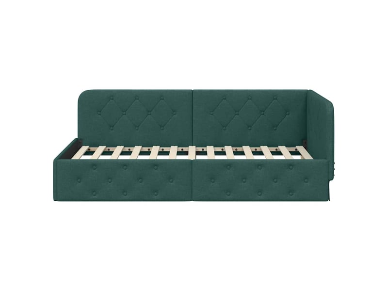  Lit simple- lit adulte -  cadre de lit d'angle vert foncé 100 x 200 cm tissu  - Conforama D