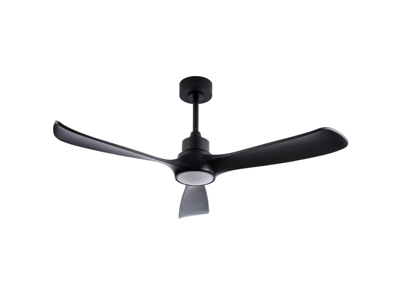  Ventilateur de plafond noir de 52 pouces avec lumière et télécommande, moteur dc réversible, 3 températures de couleur  - Conforama A
