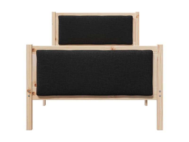  Lit simple- lit adulte -  cadre de lit avec tête de lit noir 100 x 200 cm tissu  - Conforama D