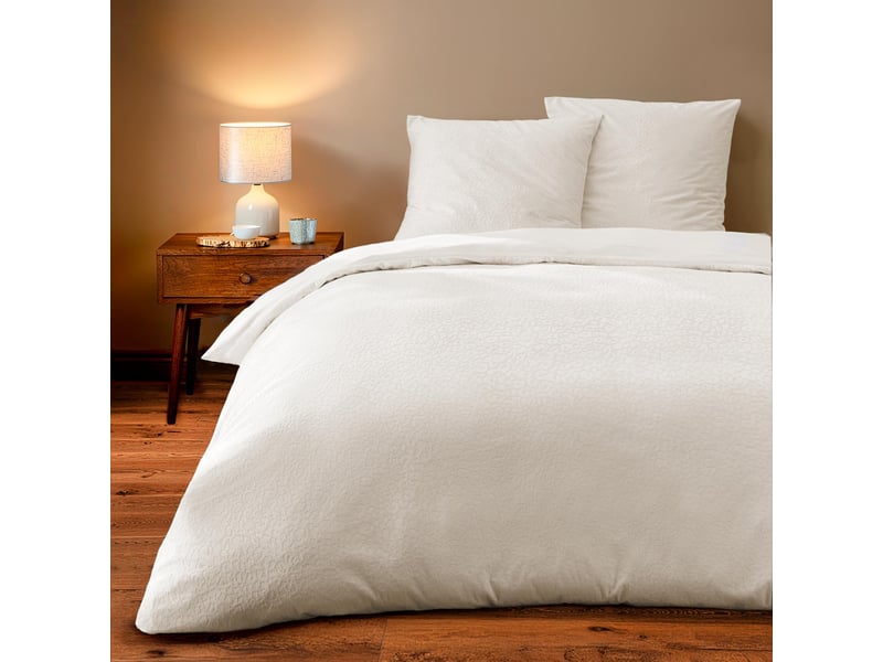  Parure de lit 3 pièces en velours gaufré fauve housse + taies 240x220 cm  - Conforama A