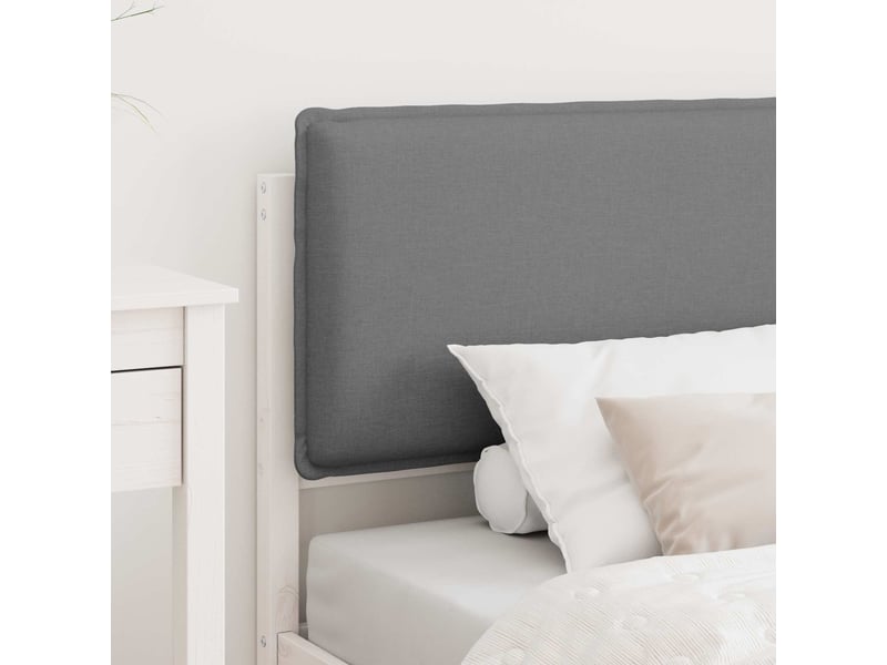 Lit simple- lit adulte - cadre de lit avec tête de lit rembourrée gris clair 90 x 190 cm - Conforama B