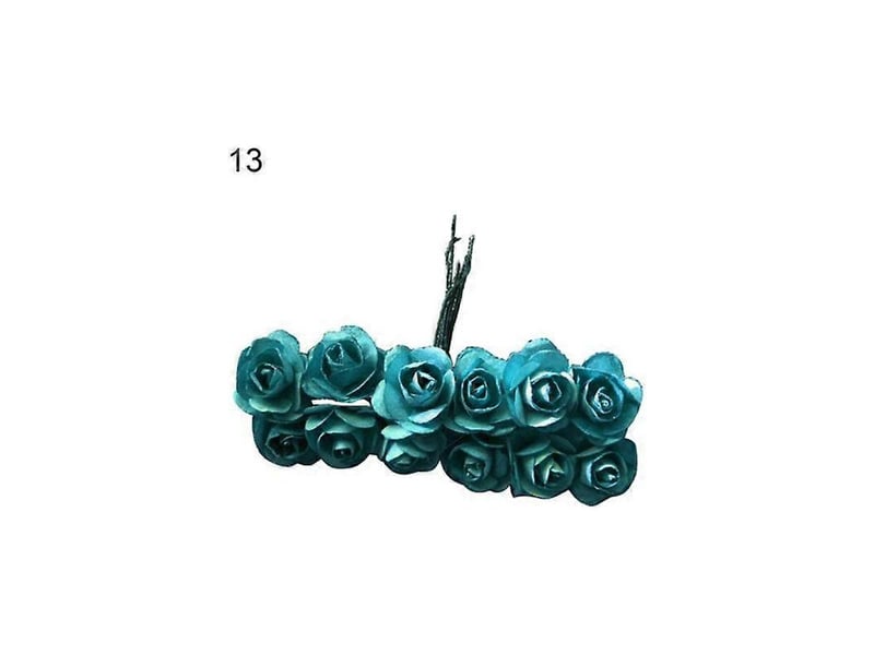  Lot de 12 roses artificielles pour décoration à faire soi-même, pour la maison, un anniversaire, un mariage ou une fête.bleu ciel  - Conforama E