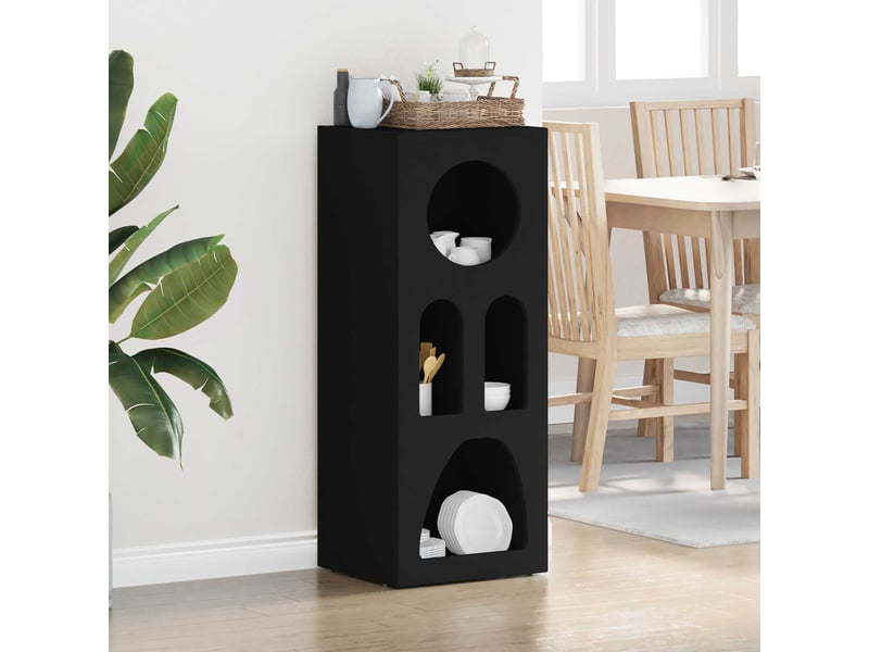  Buffet - bahut - meuble de rangement elst noir 40 x 35 x 100.5 cm bois d'ingénierie  - Conforama B