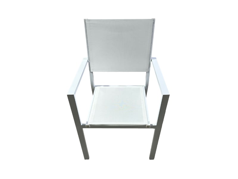 Lot de 2 fauteuils en aluminium et textilène coloris blanc - Conforama C