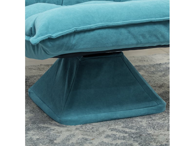  Fauteuil de sol pivotant bleu à dossier réglable jusqu'à 120°, en tissu, pour salon et bureau confortables  - Conforama D